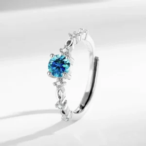 BRIXTAA Silver Finish Round Cut Colorful Zirconia Adjustable