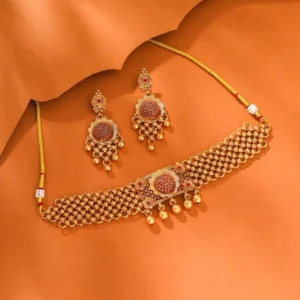 Yellow Chimes Gold-Plated Traditional Jewellery Set