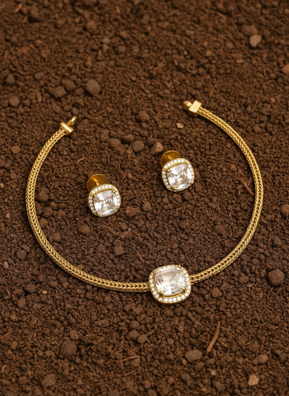 pmsquare Brass, Copper Gold-plated Gold Jewel Set - Image 2