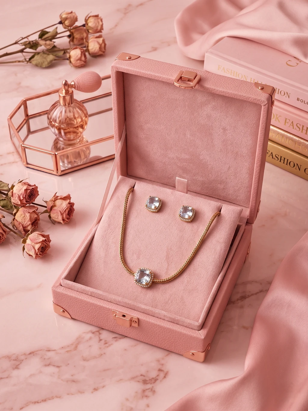 pmsquare Brass, Copper Gold-plated Gold Jewel Set - Image 3