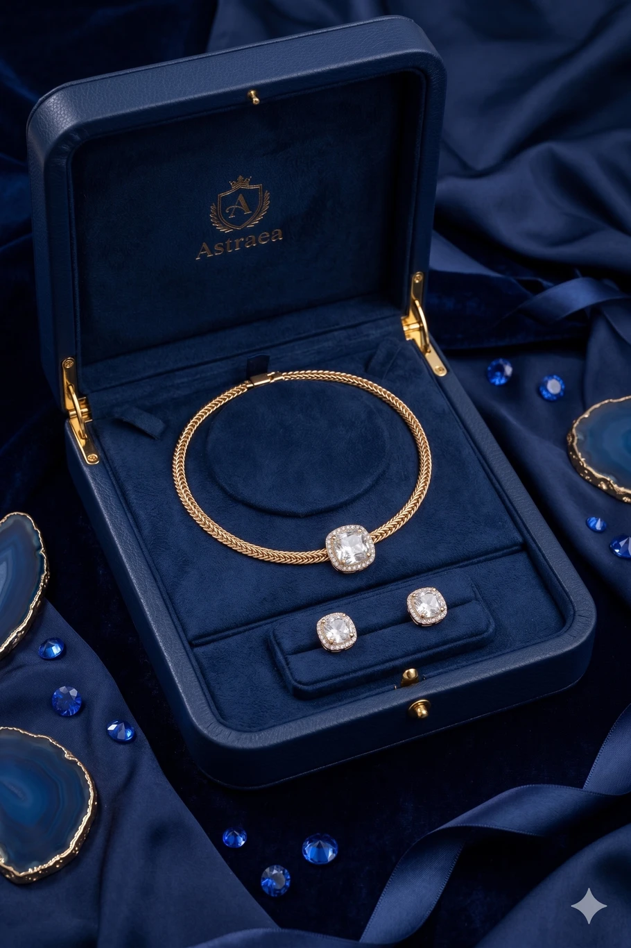 pmsquare Brass, Copper Gold-plated Gold Jewel Set - Image 4